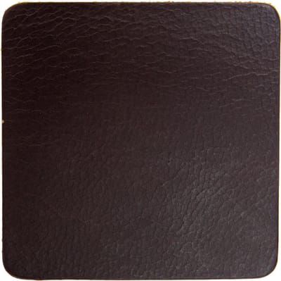 Xapron leren onderzetters vierkant - kleur Brown (bruin) - 4 stuks