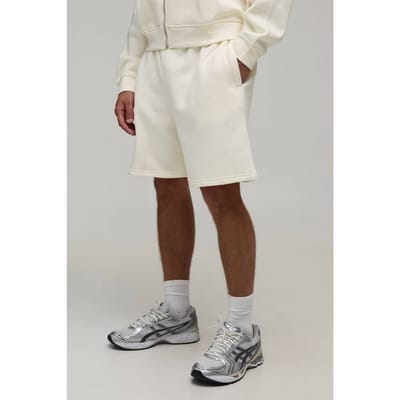 Wijde Short Met Verlaagd Kruis Middellang | Ecru | Size XS