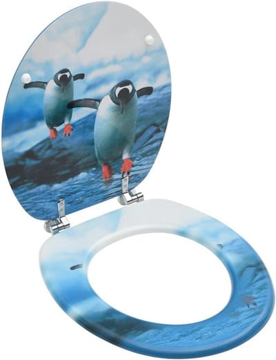 Toiletbril met Deksel Ovaal MDF Softclose Universele Pasvorm