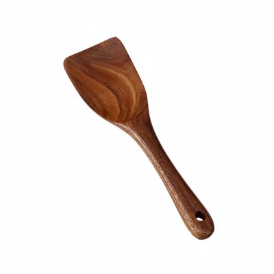 1 stuk - Rijstlepel - Anti-aanbakpan - Lange steel - 23*6,8*3 cm - Teak - Kleur zoals op de afbeelding