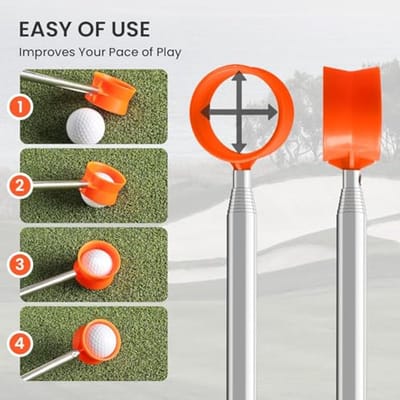 Telescopische Golfbal Retriever met Uitschuifbare Pool en Vergrendelbare Schep