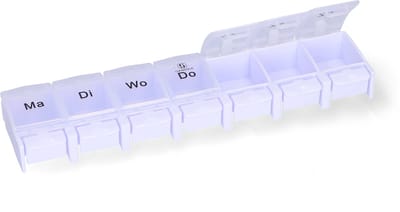 Gandria Pillendoos 7 Dagen - Pillendoosje - Pillesdoosjes met 7 Compartimenten - Medicijndoos met Stevige Sluiting - Grote vakken - Transparant