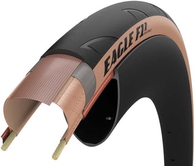 Lichte vouwfietsband voor racefiets 700x34C met tubeless technologie Zwart Bruin