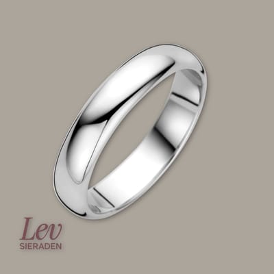 Lev Sieraden - Zilveren relatie ring - 4mm - Gerhodineerd 925 zilver - Ringmaat 50 (16)