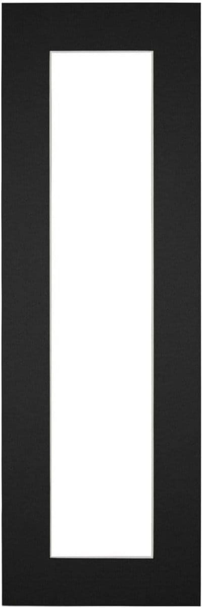 Passe-Partout Fotomaat 10x50 cm - Lijstmaat 25x75 cm - Zwart - Museumkarton - Fotolijst niet inbegrepen