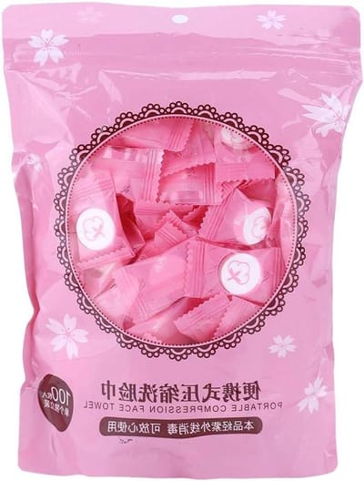Wegwerp Gezichtshanddoeken - Gecomprimeerde Doekjes - Make-up Verwijderen - Hoge Absorptie - 100 stuks - Wit