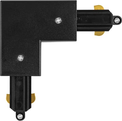 OSRAM TRACKLIGHT optionele 90° hoekconnector, zwart, voor het verbinden van twee stroomrails over de hoeken, modern, loft-achtig ontwerp, voor het implementeren van verschillende opstellingen