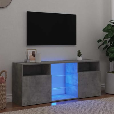 vidaXL - Tv-meubel - met - LED-verlichting - 120x30x50 - cm - betongrijs