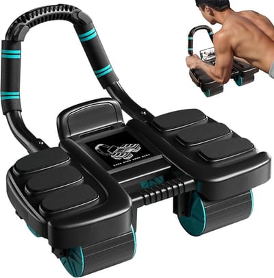 Ab Roller Wiel - Core Trainer - Buikspieren Trainen - Automatische Rebound - 35 x 30 x 25 cm - Zwart