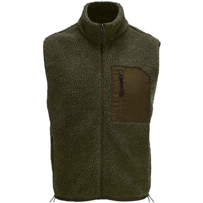 SOLS Fury Sherpa Body Warmer voor volwassenen (Leger/Donker leger)