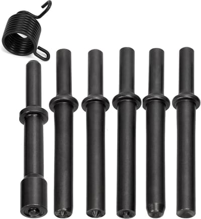 Luchthamer Gereedschap - Klinknagel Kit - Metaal Bewerken - Warmtebehandeld Staal - 6 Delen - Zwart
