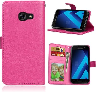 LuxeBass Bookcase geschikt voor Samsung Galaxy J5 (2016) - Roze gsm hoesje - telefoonhoes - telefoonhoesjes