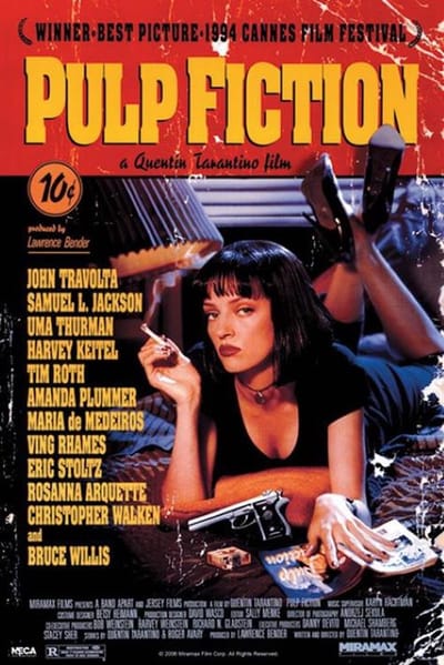 Pulp Fiction poster - Film - John Travolta - Tarantino - Bruce Willis - misdaad - 61 x 91.5 cm