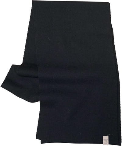 Ivanhoe gebreide sjaal van wol Uni Navy - One Size 175x23 - Blauw