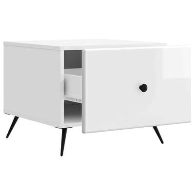 vidaXL - Salontafel - Hoogglans - Wit - 49 - x - 50 - x - 40 - cm - Bewerkt - hout