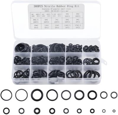 O-ringen assortimentsset van rubber - 300 stuks voor afdichting in sanitair en hydraulica