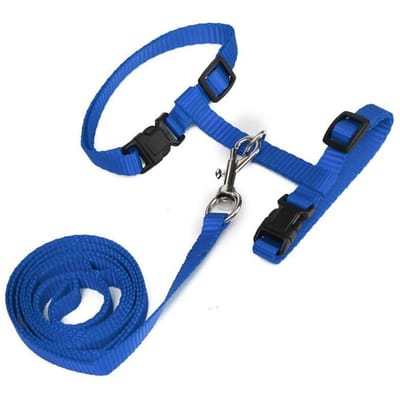 Harnais de traction pour animaux de compagnie Ceinture Harnais pour chat Laisse en nylon Animaux Chat Chaton Licol Collier S