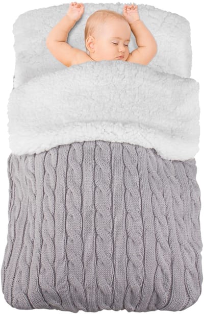 Ibenzoa® Comfortabele en warme inbakerdoek met fleece voor pasgeborenen in de winter