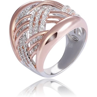 Orphelia Dames 925 Sterling Zilveren Ring - Zilver/Roze ZR-7447