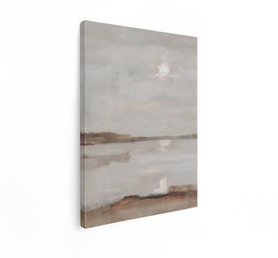 Artaza Canvas Schilderij Abstract Landschap - 90x120 cm - Wanddecoratie Zonsondergang - Muurdecoratie Natuur - Schilderijen Op Canvas