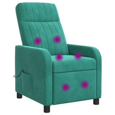 vidaXL - Massage - Relaxstoel - Turquoise - fluweel