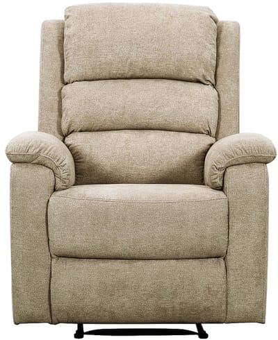 Vente-unique Elektrische relaxfauteuil van taupe stof NEVERS