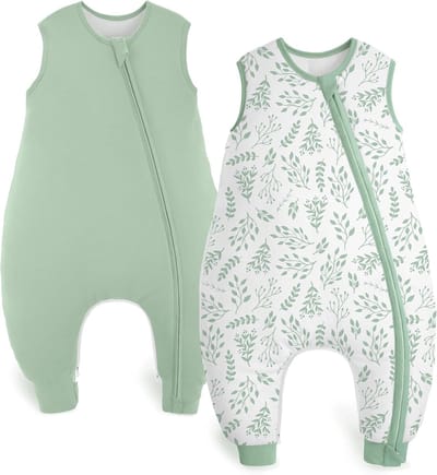 Babyslaapzak met voeten - Winterslaapzak baby - Warm en veilig slapen - Ademend katoen 1.5 TOG - Universeel - Grijs