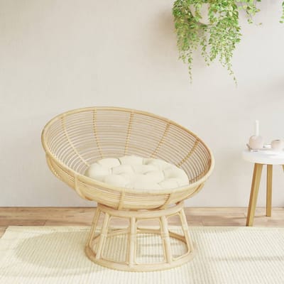 vidaXL - Zitkussen - rond - Ø - 60x11 - cm - oxford - stof - crèmekleurig