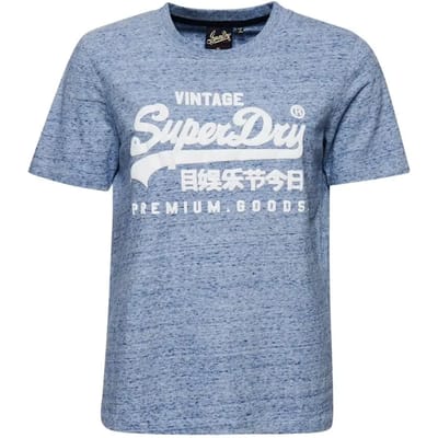 Superdry Dames tshirt Vintage Logo T-shirt van biologisch katoen met kraag en tekst