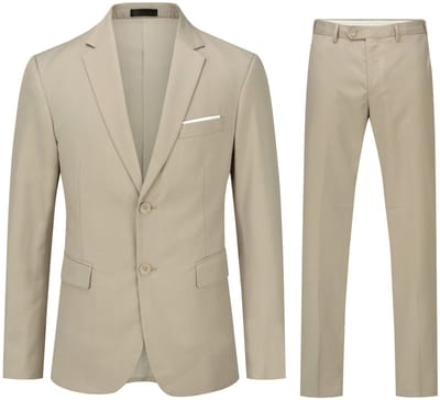 ALLTHEMEN Heren 2-Piece Slim Fit Pak - Tweeknoops zakelijk Pak - XL