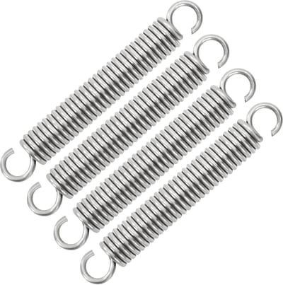 Trekveren Set - Verlengveren Dubbele Haak - Industrieel Gebruik - Roestvrij Staal 304 - 80 mm Lengte - Zilverkleurig