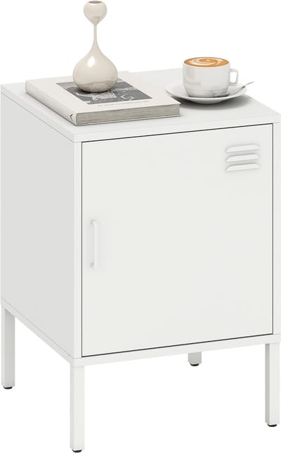 HOMCOM nachtkastje - kast - 40B x 40T x 56H cm - staal - wit