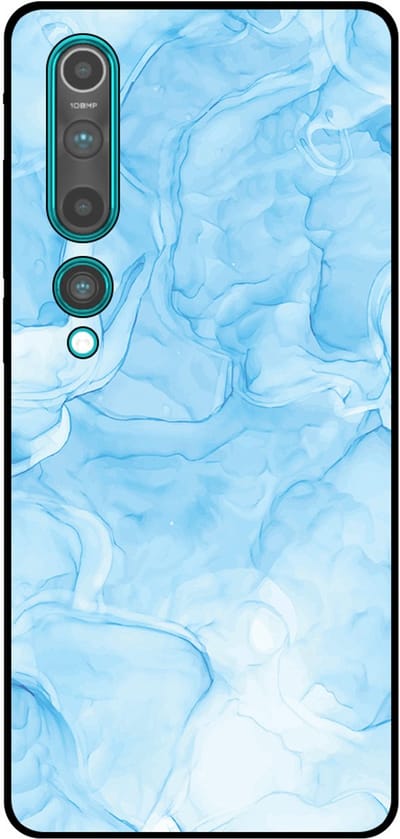 Smartphonica Telefoonhoesje Geschikt voor Xiaomi Mi 10 / 10 Pro met marmer opdruk - TPU backcover case marble design - Lichtblauw geschikt voor Xiaomi Mi 10;Xiaomi Mi 10 Pro