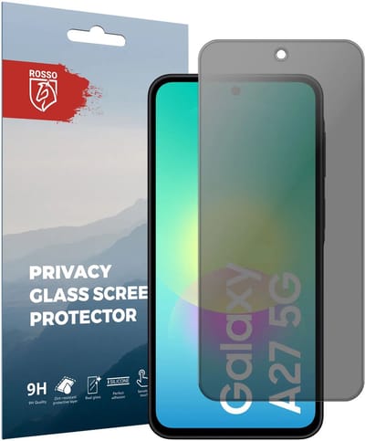 Rosso Privacy Screen Protector Geschikt voor Samsung Galaxy A27 - 9H Gehard Glas - Case Friendly Tempered Glass - Eenvoudige Installatie