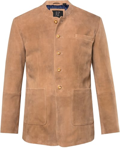 JP 1880 - Heren - Traditioneel kostuumjasje van leer klederdracht geitenleer - Beige - Maat 62