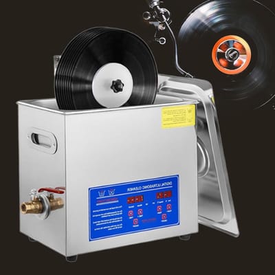 Vinyl reiniger - Platenwasser - Platen reinigen - Ultrasone dieptereiniging - 65 liter tank - Zilver