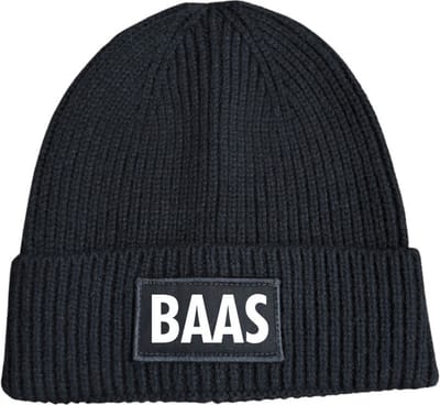 Wintermuts rib gebreid zwart - Baas - soBAD. | Wintersport | Après ski outfit Warme Muts voor Volwassenen | Heren en Dames Beanie