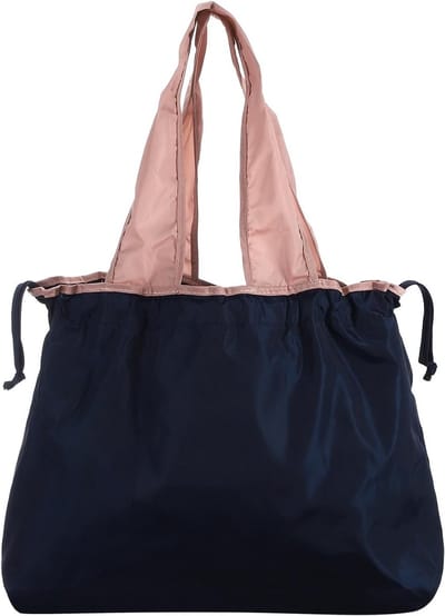 Wasbare opvouwbare boodschappentassen met handgrepen, lichte en duurzame draagtas voor winkelen, marineblauw, 14,3 x 13,4 inch