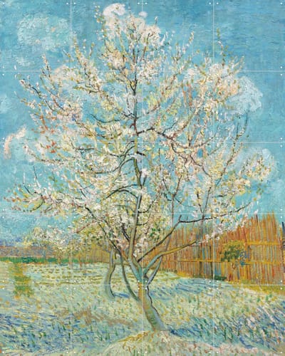 IXXI De roze perzikboom (1888), Vincent van Gogh (1853 - 1890) & Van Gogh Museum - 80 x 100 cm - Gratis ophangtool - Grote wanddecoratie en posters -