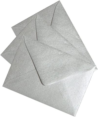 Enveloppen B6 - Kaartenvelop Uitnodigingen - Versturen van kaarten - Puntige flap nat lijmen - 125 x 176 mm - Zilver