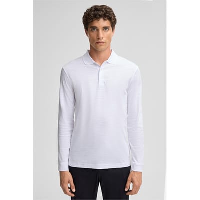 Polo met lange mouwen Erik, wit