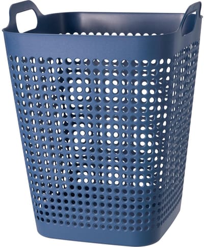 Storage Solutions Wasmand - blauw - 48 liter - 40 x 51 cm - kunststof - wasbox - mand voor wasgoed - badkamer