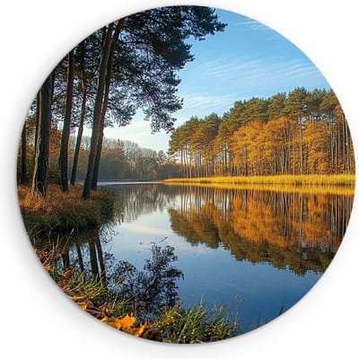 Saammp Muurcirkel Hout - Natuur - Thailand - Boot - landschappen - Ø 90 - Wandcirkel - Wanddecoratie Cirkel - Muurdecoratie Woonkamer - Slaapkamer decoratie - Rond Schilderij