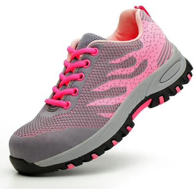 Arbeidsverzekeringsschoenen Stalen neus Beschermschoenen Antislip, Niet-verpletterend, Anti-perforatie, Veilige werkschoenen 36 pink