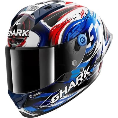 SHARK Aeron-GP FIM Racing #1 Replica Zarco Signature Wit Zwart Blauw WKB - Maat M - Helm