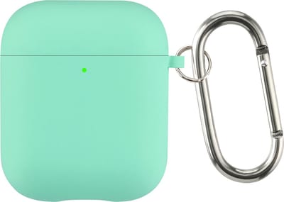 AirPods 1 en 2 Hoesje – Siliconen Case met Clip – Schokbestendig – Geschikt voor Draadloos Opladen – Mint Groen