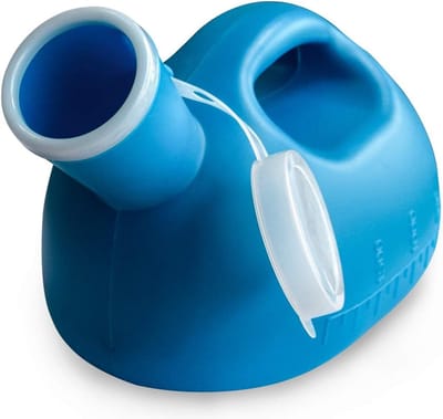 2000ml Plastische Urinefles voor Mannen - Discreet & Lekdicht Urinoir voor Volwassenen, Geschikt voor Reizen, Ziekenhuis, Incontinentie en Camping - Herbruikbaar Plasfles (Blauw)