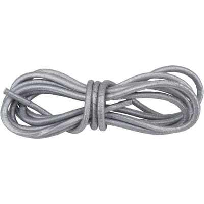 Leren riem rond, Ø 1 mm - Zilver