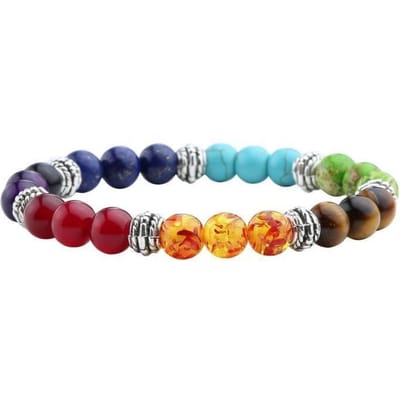 Bracelet - JOVIVI - 7 Chakras - Pierre Précieuse - Élastique - Unisexe pur