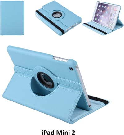 Apple iPad Mini 2-3 Blauw 360 graden draaibare hoesje - Book Case Tablethoes